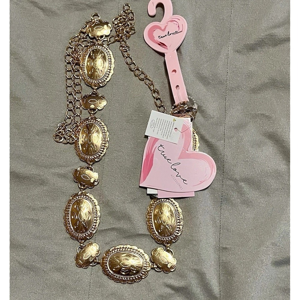 Womens's Gold Tone‎ Chain Belt L/XL NWT
